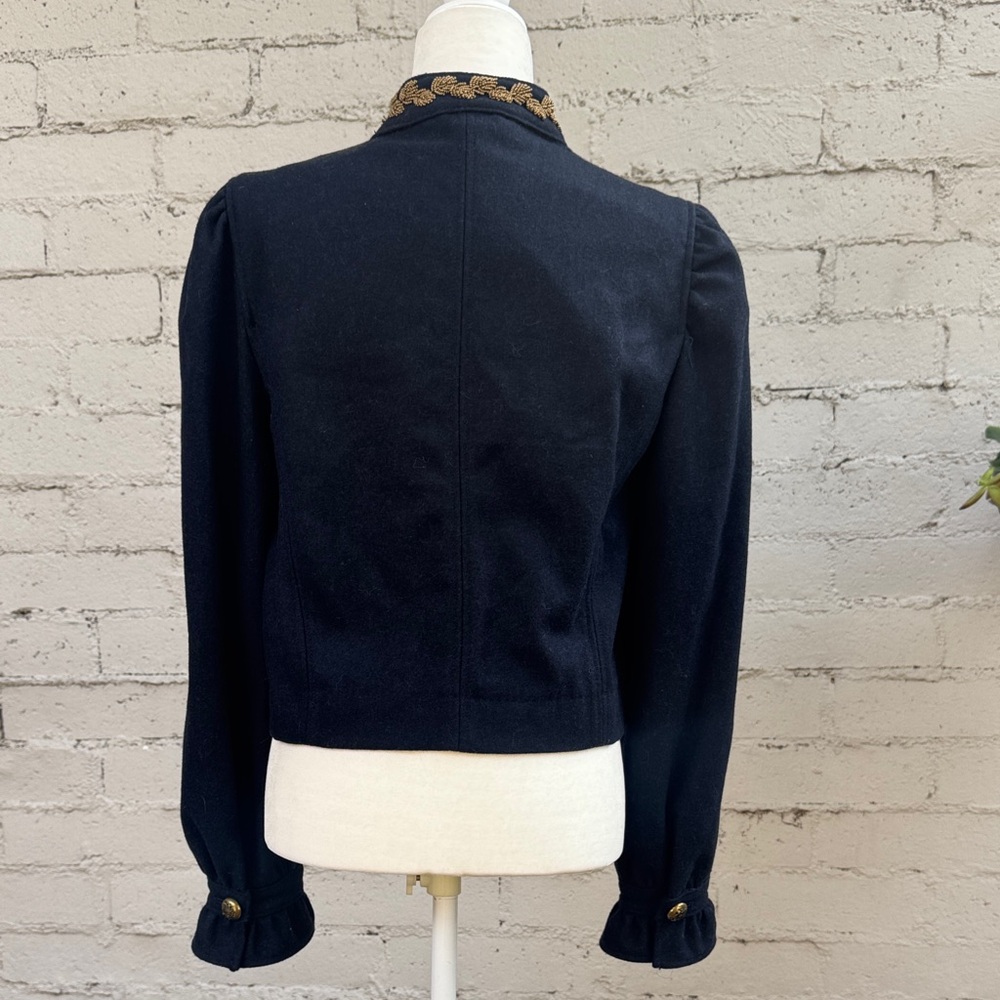 Free People Wool Regan Puff Sleeve Military Jacket Blazer Size S - Picture 5 of 14